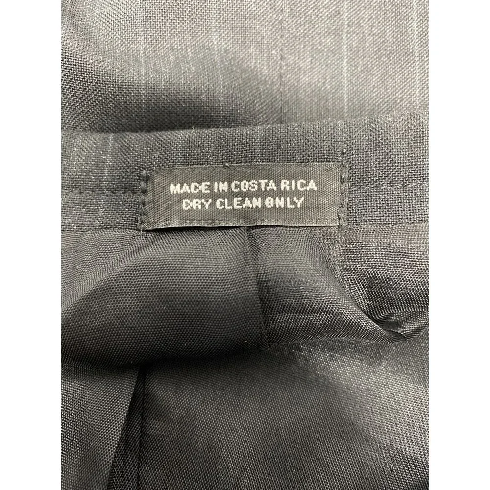 Barrington Black Striped Polyester/ Wool 2 Button Blazer Jacket 48L Long